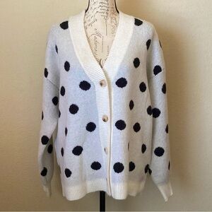 Pink Clover Stitch Fix Satchelle Oversized Polka Dot Cardigan Sweater